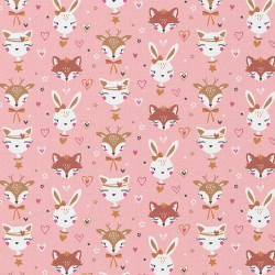 Printed Cotton ANIBEL Pink / Brown